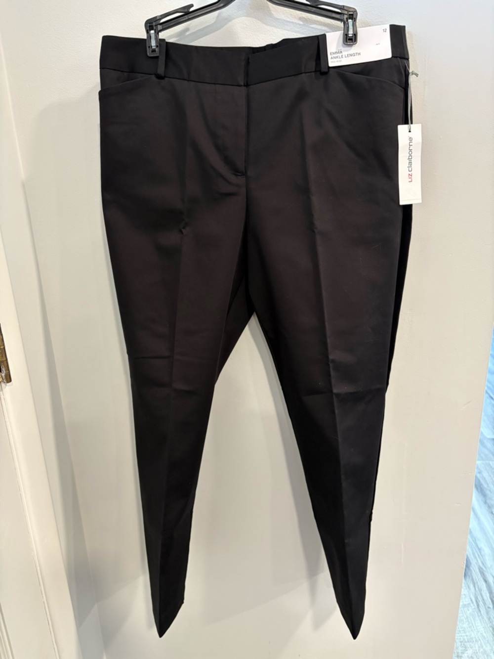 Liz Claiborne Black Mid-Rise Ankle Length Dress Pants